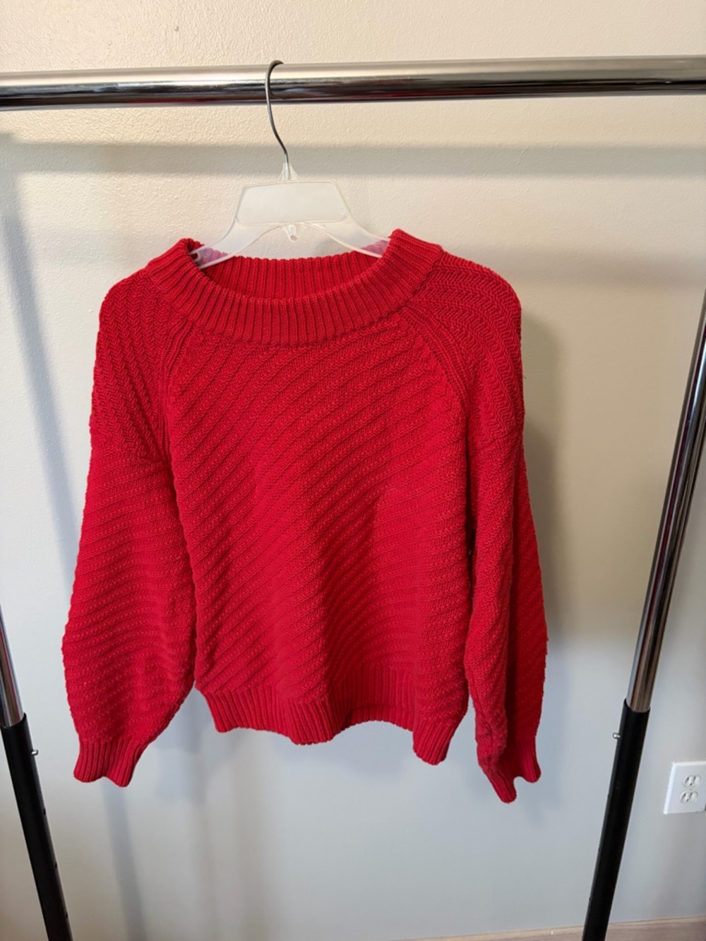 Universal Thread Bright Red Textured Crewneck Sweater - Picture 1 of 3